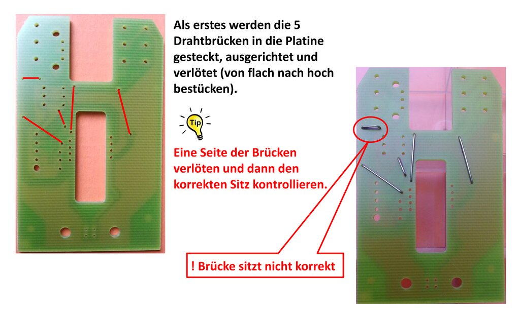 Drahtbrücken bestücken